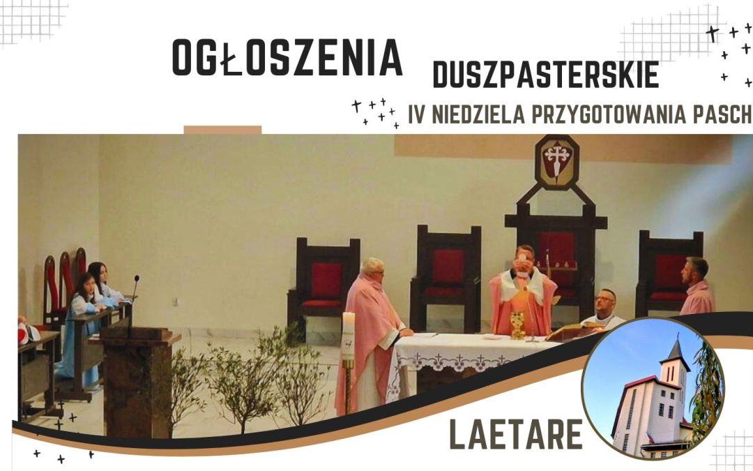 IV NIEDZIELA Przygotowania Paschy